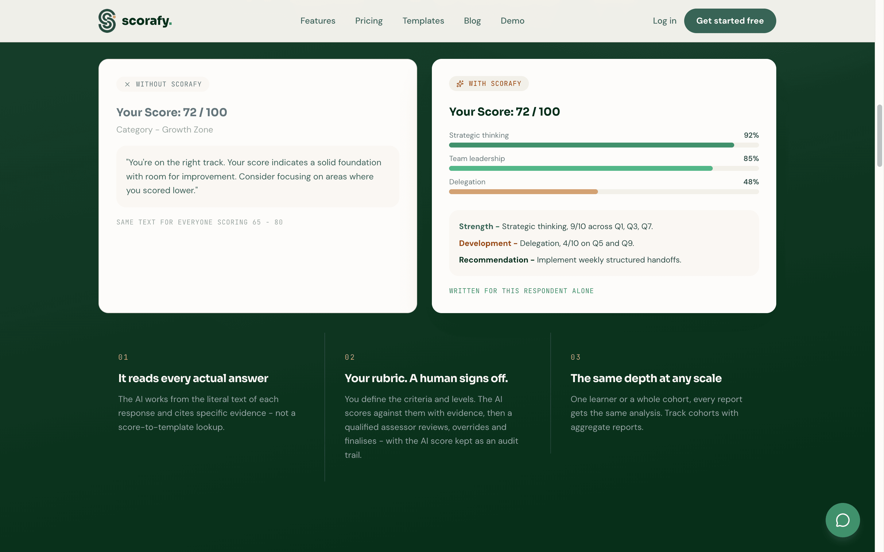 Scorafy product interface - AI compliance and assessment platform